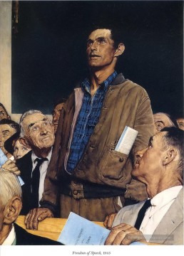 Norman Rockwell Painting - freedom of speech 1943 Norman Rockwell